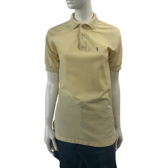 Yves Saint Laurent Tops - Vintage ves aint aurent portswear ellow 00 otton olo hirt